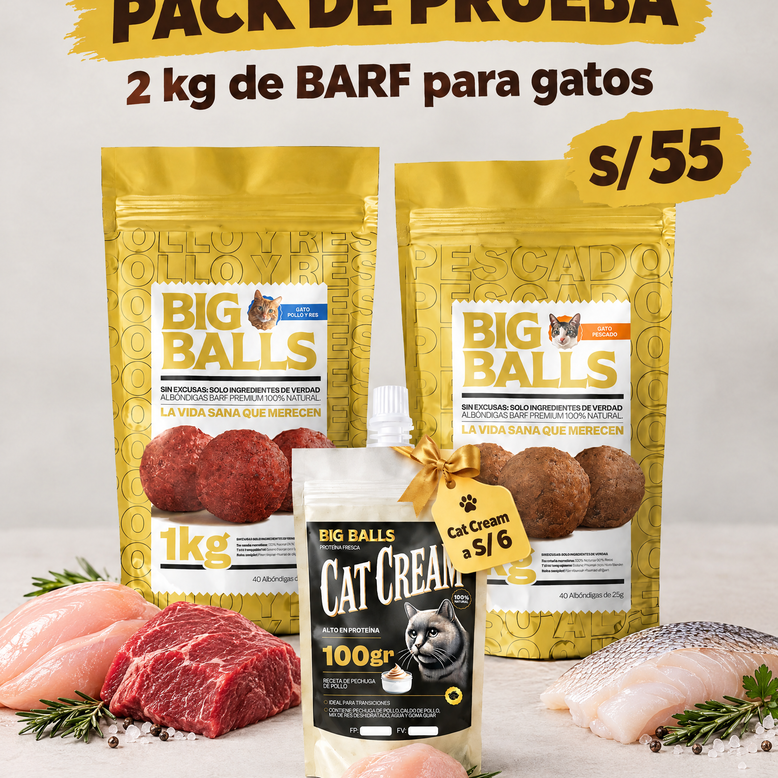 Comida BARF para Gatos Pack de Prueba - Image 1
